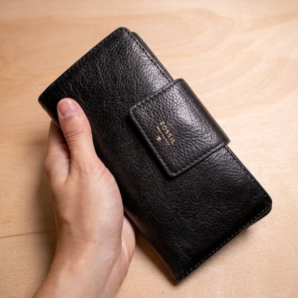 Black Fossil Leather Wallet - Picture 1 of 4